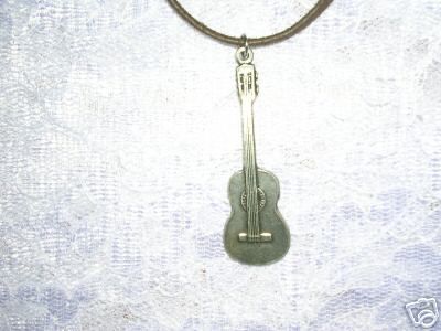 ACOUSTIC CLASSICAL GUITAR COUNTRY MUSIC SUEDE NECKLACE  