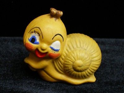 SMALL CUTE WINKING SNAIL FIGURINE, VINTAGE  