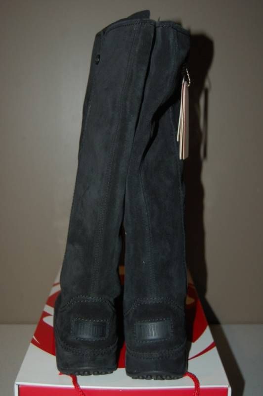 Authentic FitFlop Tall Superboot Suede Black Size 6 10 Womens Boots 