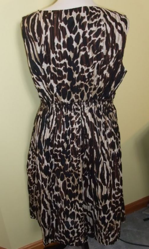 NWT Charter Club Woman animal print applique neck dress 16W 1X  