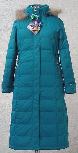 Womens Winter Long Down Coat(XRF805),Greenish Blue,Mz  