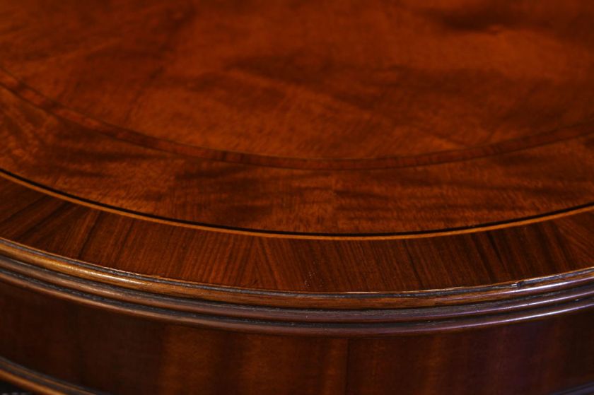 Extra Large Dining Table with Leaves, Mahogany Pedestal  