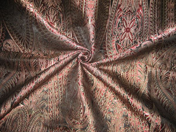 EXTREMELY RICH HANDLOOM WOVEN BROCADE JACQUARD FABRIC  