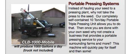   Instead of hauling your seed to a pressing plant, why not take 