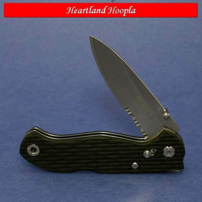 CRKT Lake 111 Z 2 Combo Edge Knife With Black Handles   CR7254Z