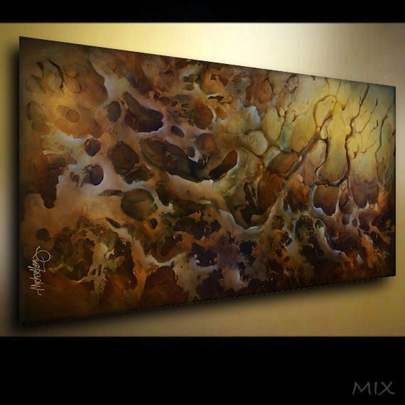 Abstract Art Modern Painting Mix Lang Certified Orig.  