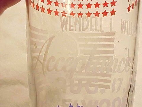 1940 WENDELL WILLKIE INDIANA CAMPAIGN SPEECH ACL GLASS  