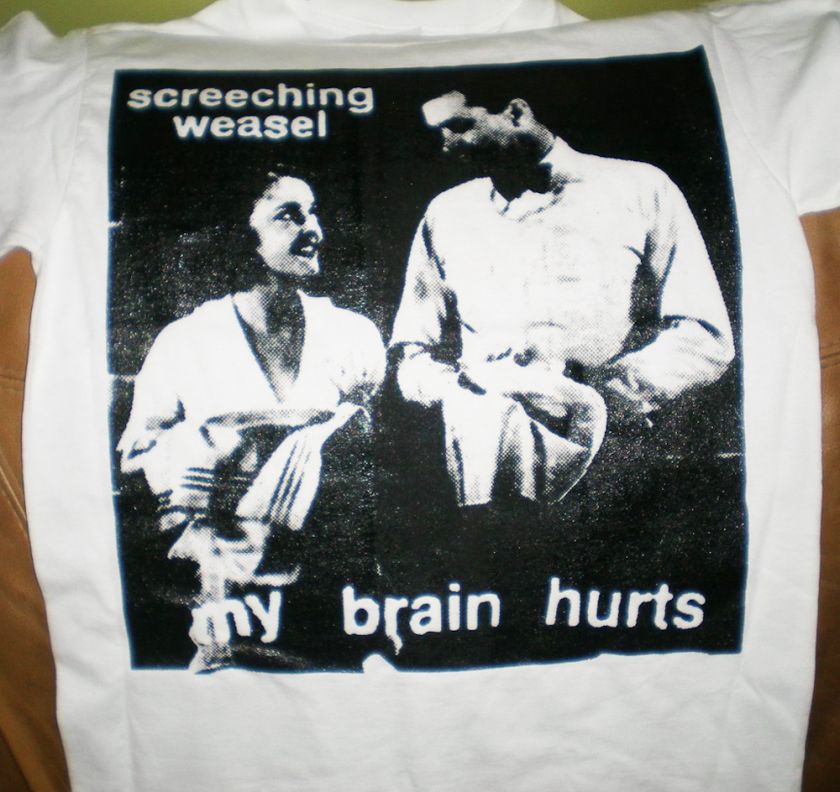 SCREECHING WEASEL My Brain Hurts T Shirt punk nofx flag  