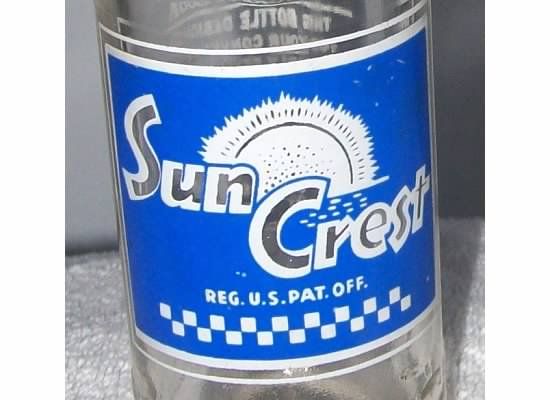   SUN CREST SODA BOTTLE 7oz ACL Owens Illinois Glass Co Duraglas  