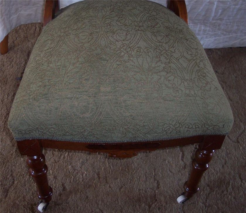 Walnut Carved Eastlake Campaign Fold up Chair Sidechair  