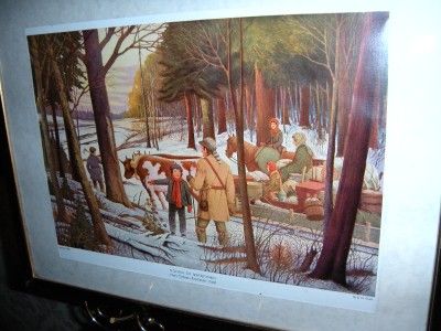 VINTAGE FRAMED PIONEER OF WATERTOWN HENRY COFFEEN PRINT  