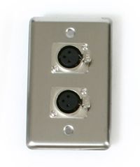 Qty of 4 Stainless Steel duplex wall plate w 2 XLR jack  