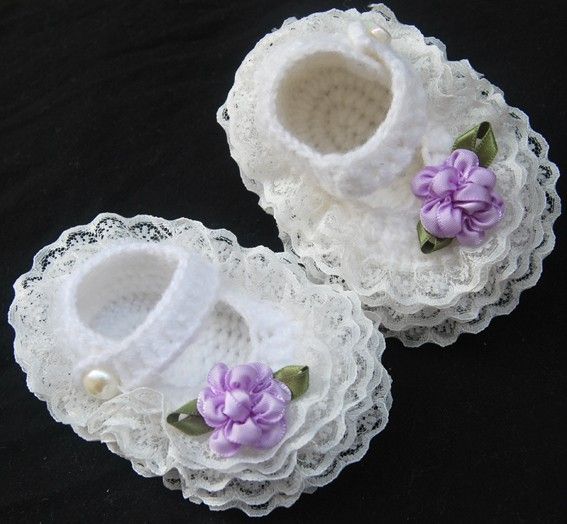 newborn reborn doll purple flower shoes baby booties  