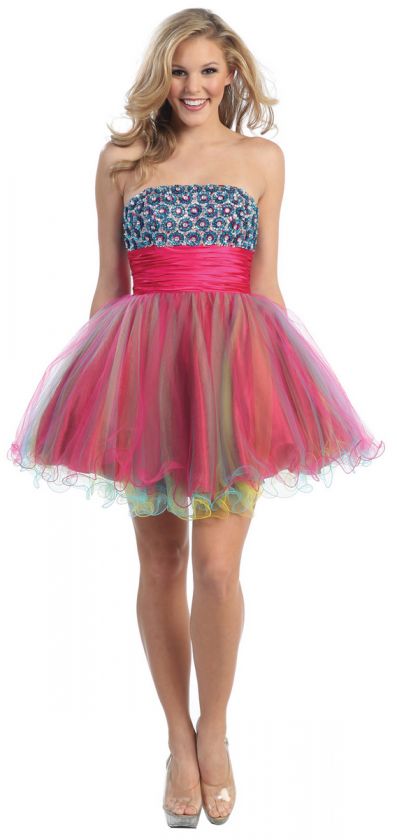 Charming Dress Spring New Strapless Prom Ballerina Homecoming Sweet 