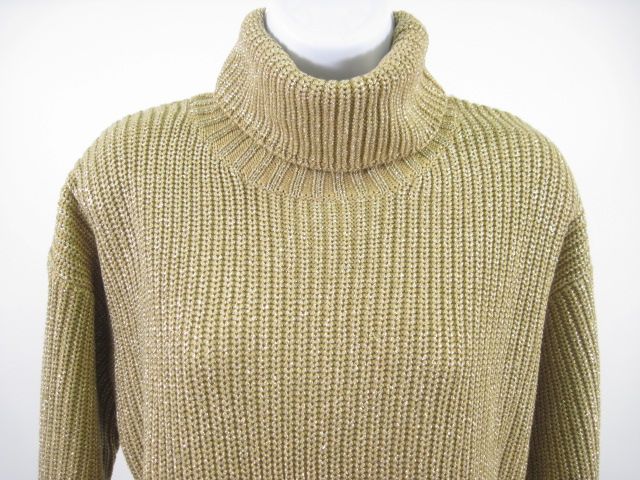 NINA CHARLES FOR KASPER Gold Turtleneck Sweater Size M  