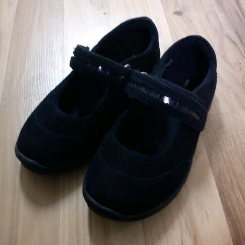 Lands End Girls Mary Jane Navy Blue Suede Shoes 11 NEW  