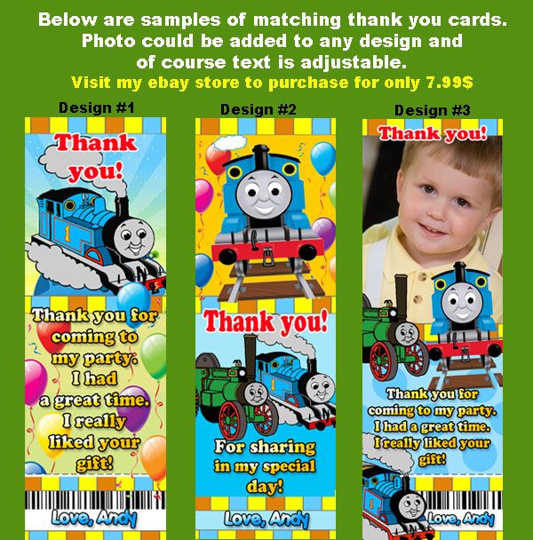 THOMAS THE TANK TRAIN TICKET BIRTHDAY PARTY INVITATIONS  