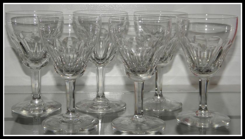 Set 6 Antique Baccarat Crystal Port Wine Stems Genova  