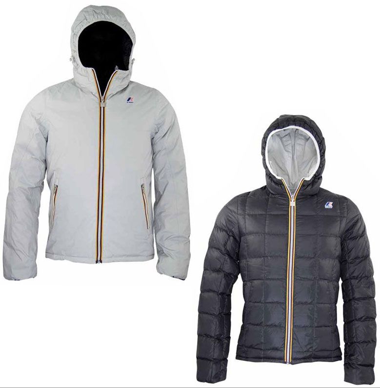 Neu K WAY Herren Daunen Double Daunenjacke Steppjacke mit Steppmuster 