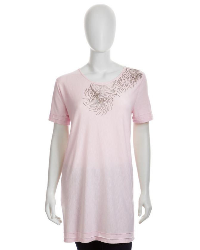 Joan Vass Beaded Tunic, Pink Quartz  