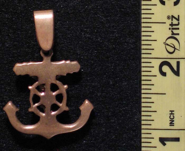 Sailors Crucifix, Anchor & Ships Wheel Pendant  