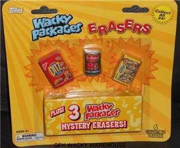 TOPPS 2011 WACKY PACKAGES SCHOOL ERASERS 6 PACK BLISTER  