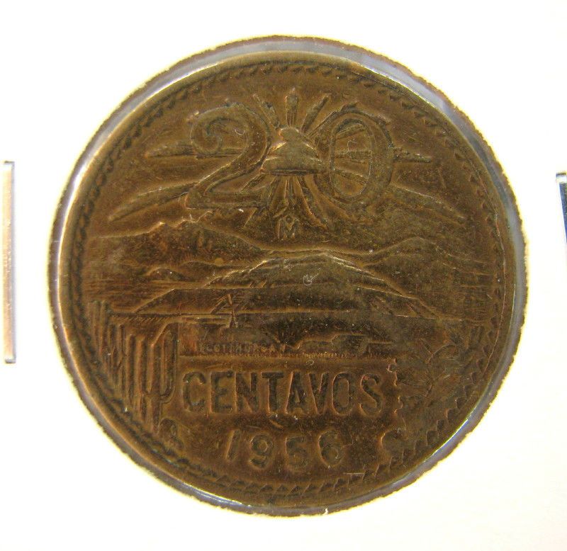   COIN 20 CENTAVOS MEXICO 1956 ESTADOS UNIDOS MEXICANOS SEE »  