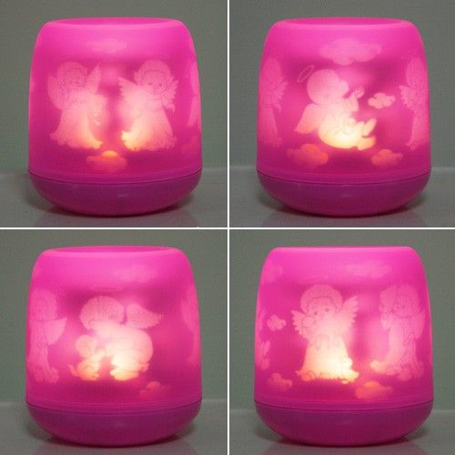 LED electronic flameless light Angel projection Candle  