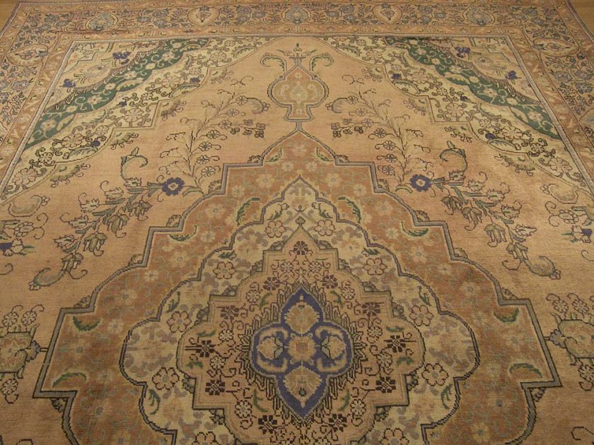 10x13 Handmade Antique Persian Tabriz Serapi Wool Rug  