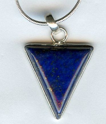 925 STERLING BLUE LAPIS PENDANT w/ 925 CHAIN nvr worn  