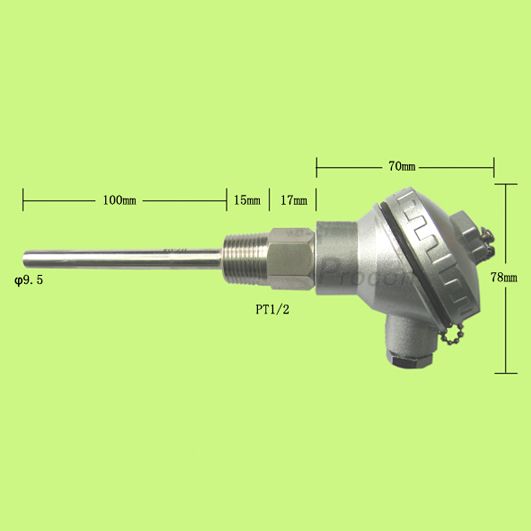 RTD PT100 Temperature Sensors with Terminal Head  