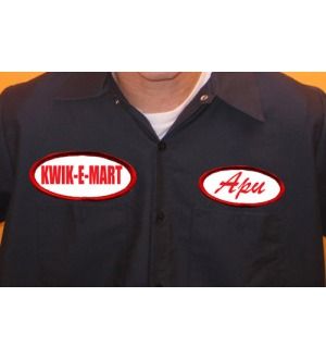 Funny Work Shirt Kwik E Mart Apu Costume Adult Large  