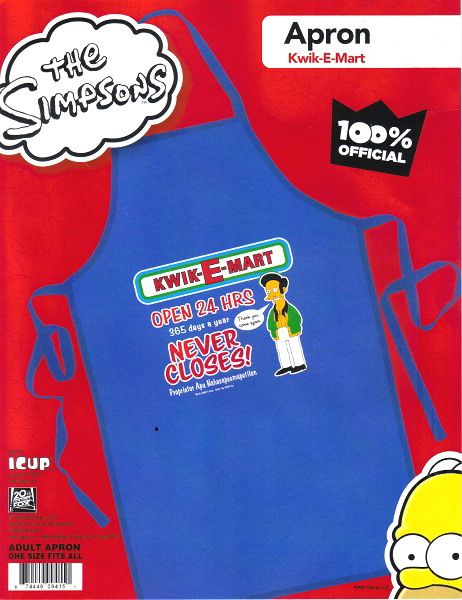   Simpsons, Kwik E Mart Logo and Apu Adult Polyester Apron, NEW SEALED