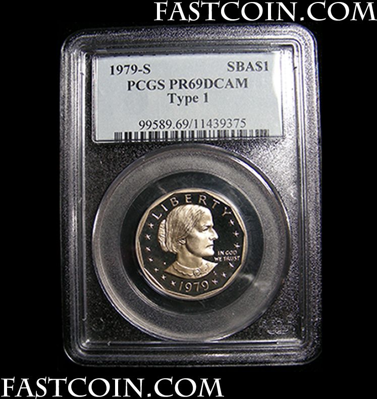 1979 S Proof Type 1 SBA Dollar PCGS PR69DCAM lot of 5  