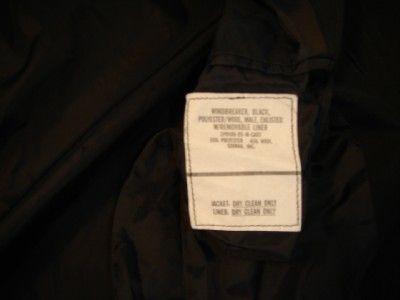 US ARMY BLACK LIGHTWEIGHT WINDBREAKER JACKET VGC 32XL  