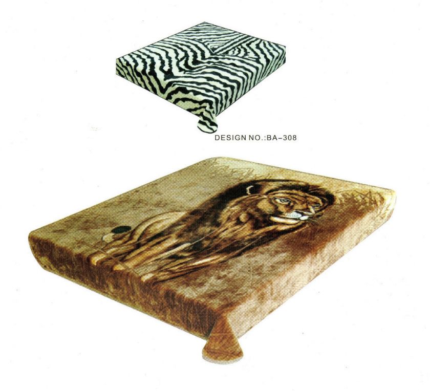 New Zebra & Lion 2 Ply Queen Size Blanket 13 Lbs.  