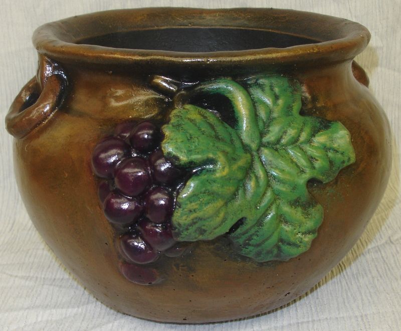 Grapes Leaf Vintage Urn Vase Home Decor Bronze Finish  