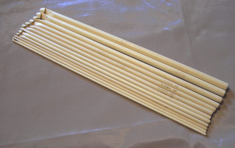 10SETS OF 12 size Bamboo Tunisian Crochet Hooks 30cm  