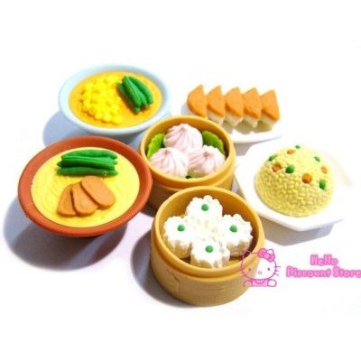 Iwako Food Chinese Eraser Set  Chinese Eraser (6 Pieces)