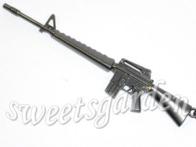 Assault Rifle M16A2 Gun Metal Keychain Bag Dangle Charm  