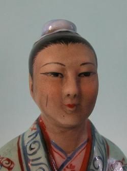 FINE,ANTIQUE HAND PAINTED JAPANESE FIGURE KWAN YIN  