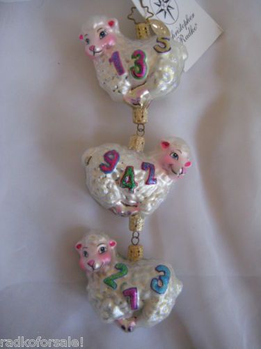 Radko COUNT YOUR BLESSINGS Baby Lambs Triplets ornament  