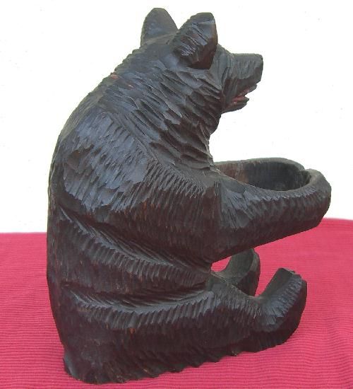 ANTIQUE 1880 BLACK FOREST HANDCARVED BEAR Glass Eyes  