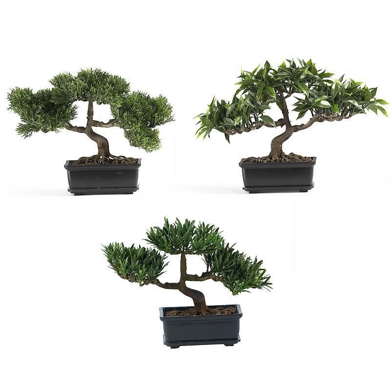 12 ARTIFICIAL SILK PLANT BONSAI TREE   SET of 3 TREES  