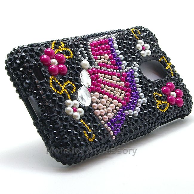   Butterfly Bling Hard Case Cover Samsung Galaxy S2 Sprint Epic 4G Touch