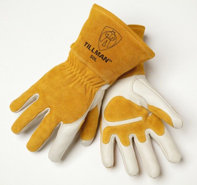 tillman 50 top grain split cowhide mig welding gloves medium