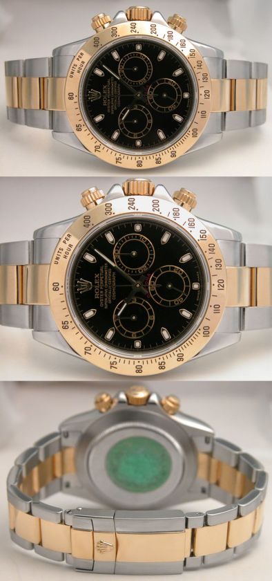 MENS 18K/SS ROLEX DAYTONA BLACK DIAL 116523 NEW STYLE WOW  