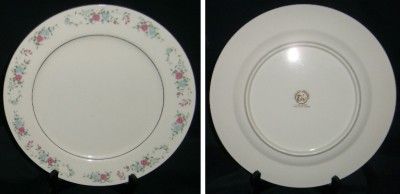 PLATE DINNER TIANJIN CERAMICS PINK BLUE FLORAL CHINA  