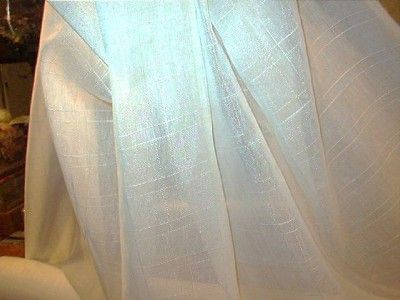 WINDOW PANE WHITE BATISTE SHEER DRAPERY FABRIC New  