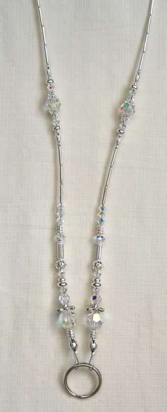 BEADED LANYARD BADGE HOLDER SW001   Swarovski Crystal  